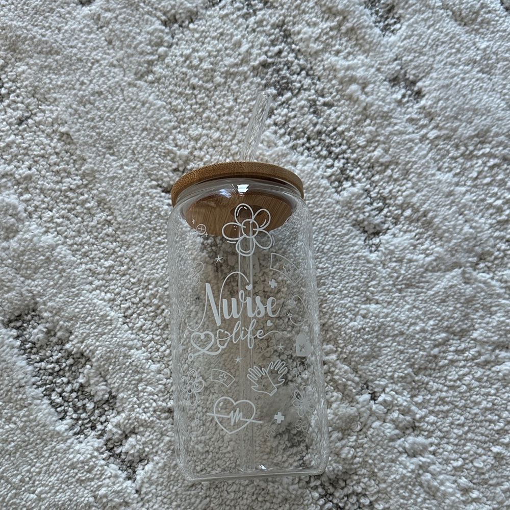 Glass nurse water bottle